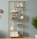 image 3 of 6-Tier Glass Bookshelf – Tall Display Bookcase & Plant Stand, Tempered Glass Shelves,