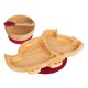 image 1 of Tiny Dining Children's Bamboo Suction Dinosaur Dinner Set - Red