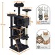 image 3 of Yaheetech 177 cm Cat Tree Tower with Condos and Scratching Posts Black