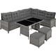 image 1 of 8 Seater Garden Furniture Set Barletta with Cushions, Footstools and Table | Grey | mottled grey/grey | 1