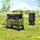 image 7 of Outsunny Double Decker Folding Trolley Cart on Wheels, 200KG Capacity Black