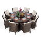 image 2 of Savannah Round 8 Seater Rattan Patio Dining Set | Brown | Brown