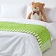 image 5 of Homescapes Cotton Stars and Stripes Decorative Green Sofa Throw Green