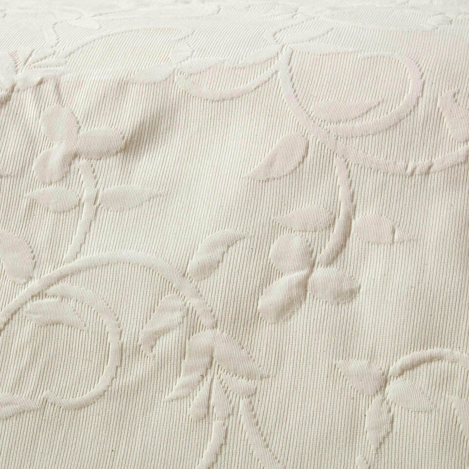 image 1 of Homescapes Cream Cotton Rich Floral Metelassé Pattern Bedspread - King | Cream