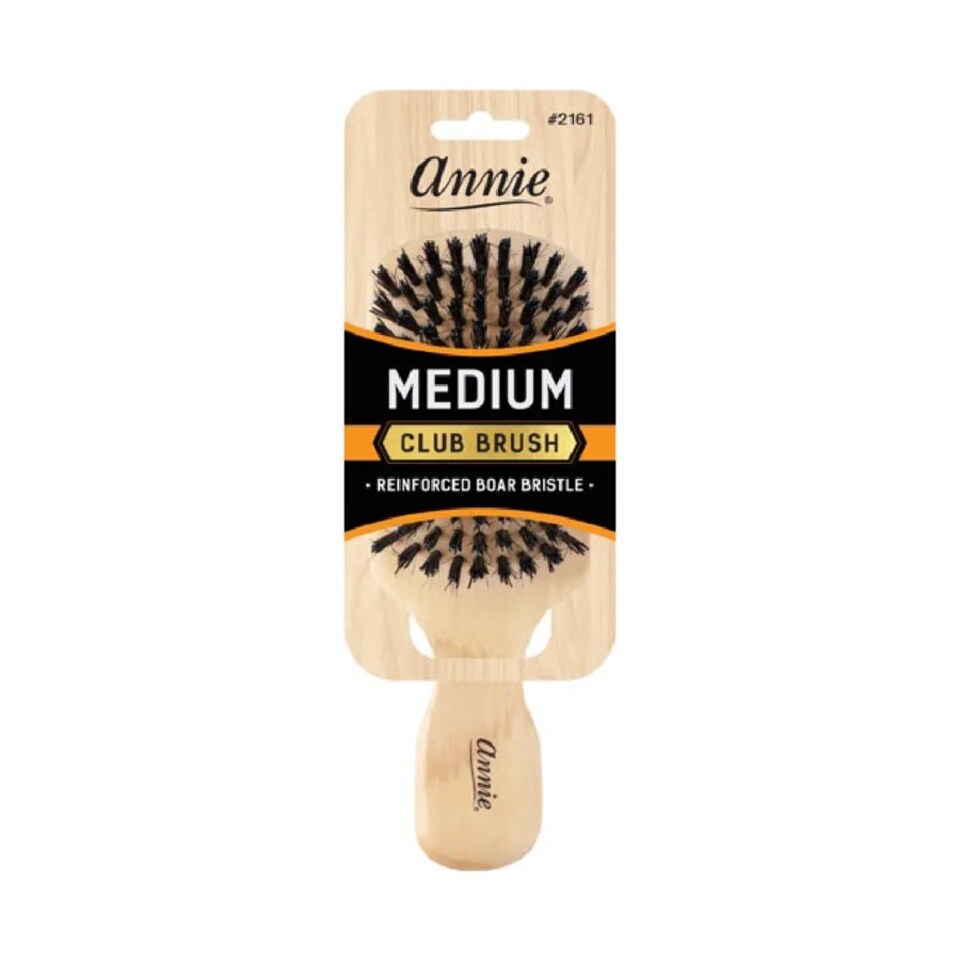 image 1 of Annie Natural Boar Bristle Medium Club Brush 2161