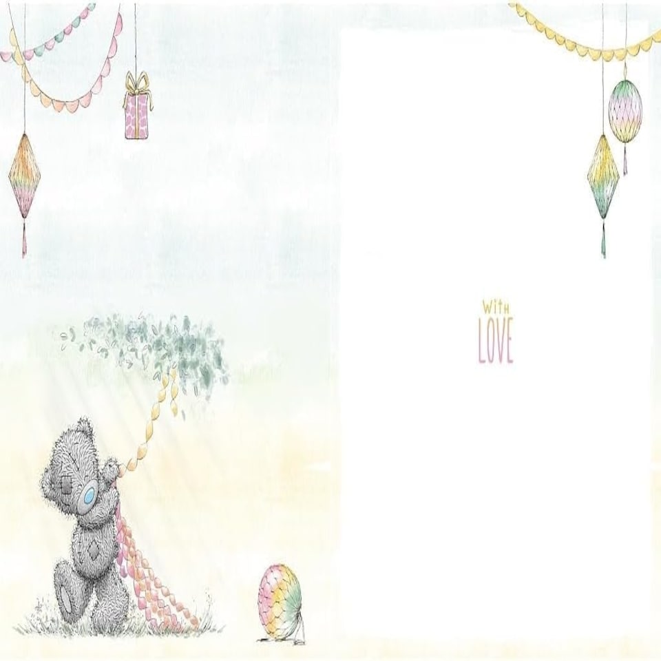 image 1 of Bear On Swing Birthday Card