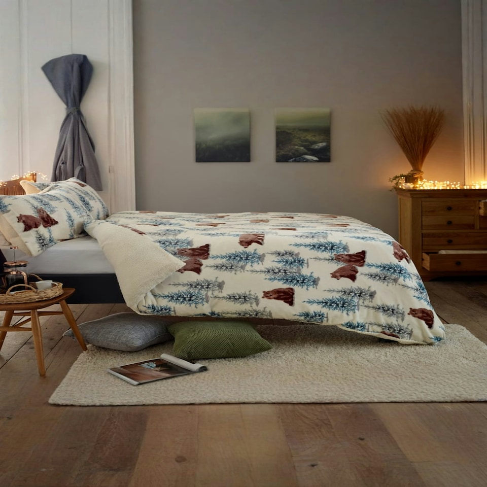image 1 of Winter Bears Duvet Cover Set – Soft Fleece Bedding with Easy Zip Fastening Multi | Single