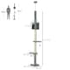 image 5 of PawHut Floor to Ceiling Cat Tree with Condo Scratching Post, Light Grey