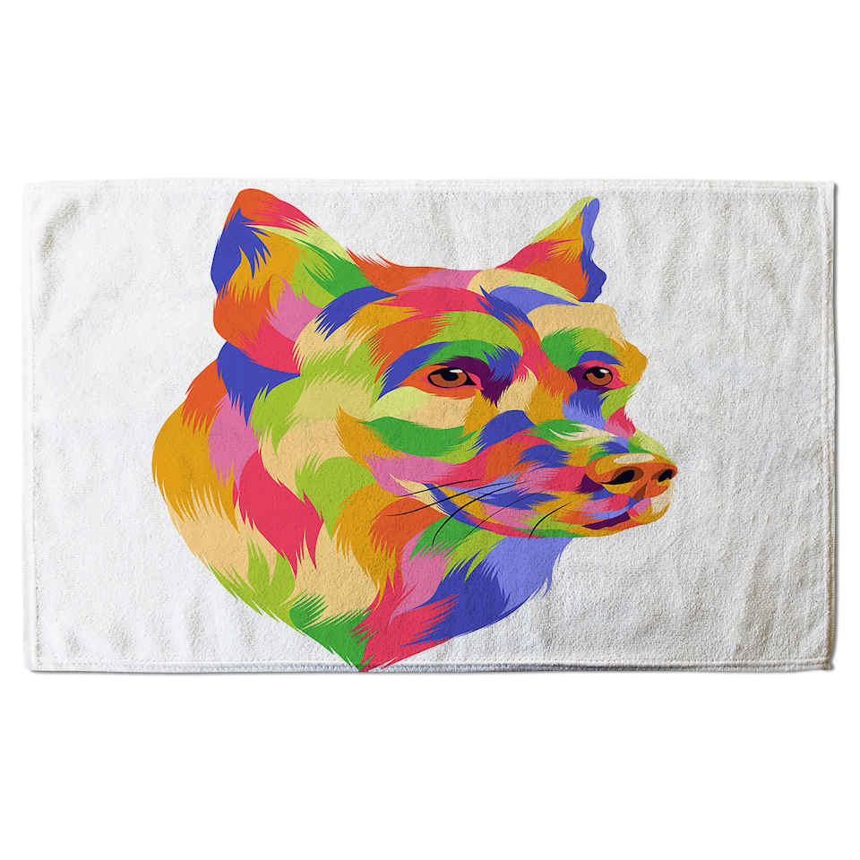 image 1 of Amazing Illustration Dog Pop Art Designer Bath Towel | Multi