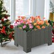 image 5 of COSTWAY 2 Pack Planter Box Raised Garden Bed Grey