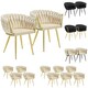 image 9 of Dining Chair Astano - padded, velvet, knot design, continuous backrest - Set of 2 Black | Black/Gold