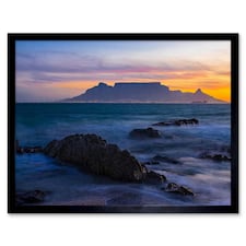 Composition Atmospheric Table Mountain South Africa Framed Wall Art Print