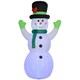 image 1 of Outsunny 10ft Christmas Inflatable Cheerful Snowman Wearing Black Hat, Green Scarf and Gloves, Christmas Blow Up Outdoor LED Yard Display for Lawn Garden Party