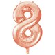 image 1 of Unique Party 34 Inch Rose Gold Supershape Number Foil Balloon - Rose Gold - 8