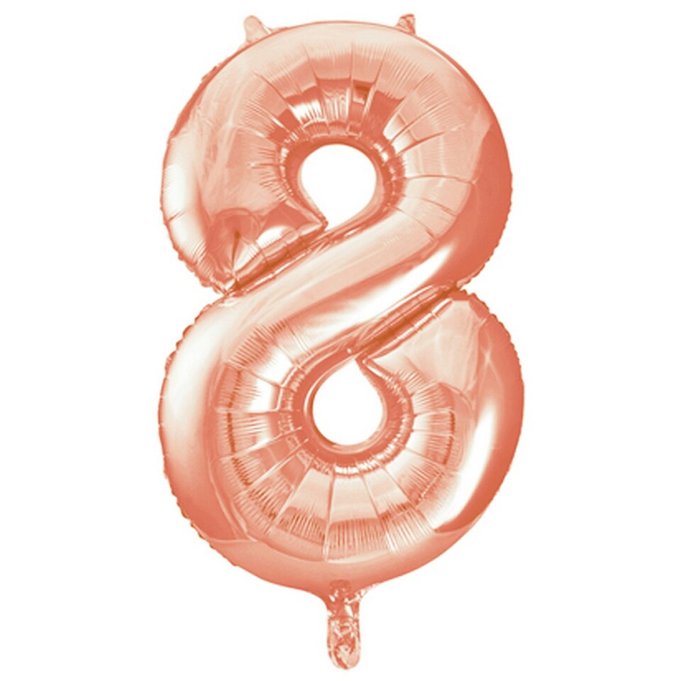 image 1 of Unique Party 34 Inch Rose Gold Supershape Number Foil Balloon - Rose Gold - 8