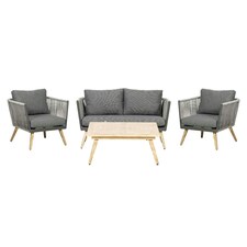 4 Seater Lounging Coffee Garden Furniture Set Including Cushions