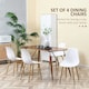 image 4 of HOMCOM Dining Chairs Set of 4 with Curved Back, Metal Legs, White