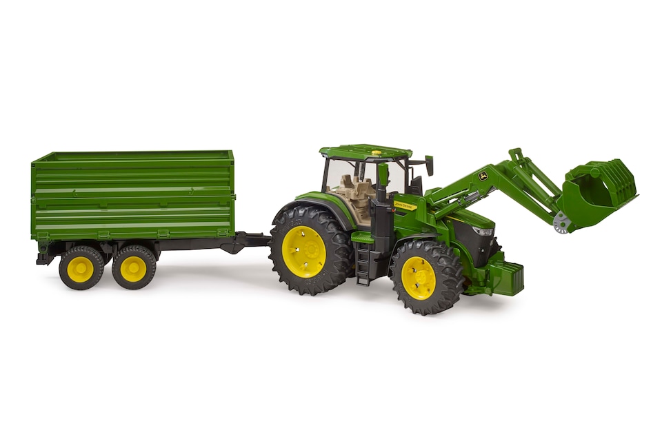 image 1 of Bruder John Deere 7R 350 frontloader and tandemaxle tipping trailer Construction Loader Model