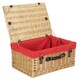 image 7 of 51cm Buff Wicker Picnic Basket with Lining Red | Red | One Size