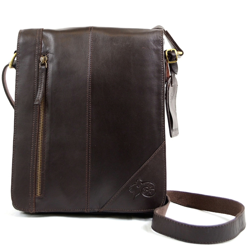 image 1 of Super Soft Premium Leather Messenger Bag Brown | Brown