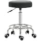 image 1 of Vinsetto Round PU leather Salon Beautician Stool Adjustable Height w/ Footrest