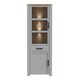 image 5 of Bohol Narrow Display Cabinet inc. 2x LED Lights in Riviera Oak/Grey Oak