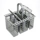 image 9 of SPARES2GO Cutlery Cage Basket compatible with Kenwood Dishwasher (Grey, Removable Handle, 225mm)