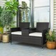 image 2 of Outsunny Rattan Chair Garden Furniture Patio Companion Love Seat Table 