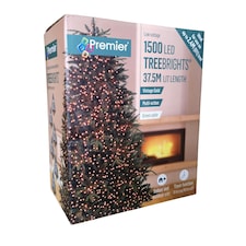 1500 LED 37.5m Indoor Outdoor Christmas Multi Function Mains Operated String Lights with Timer in Vintage Gold