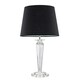 image 3 of ValueLights Davenport Clear Table Lamp with Medium Black Tapered Shade and LED Bulb