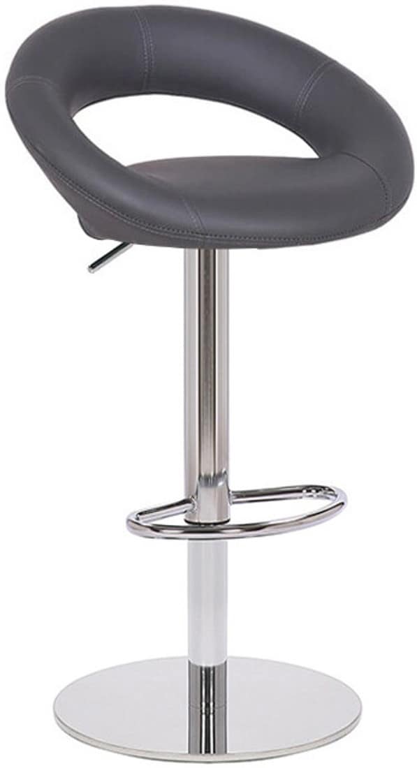 Deluxe Sorrento Kitchen Bar Stool, Height Adjustable, Swivel Mechanism, Charcoal Grey