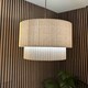 image 3 of CGC Allegra Extra Large Oatmeal Linen Two-Tier Scalloped Drum Lampshade