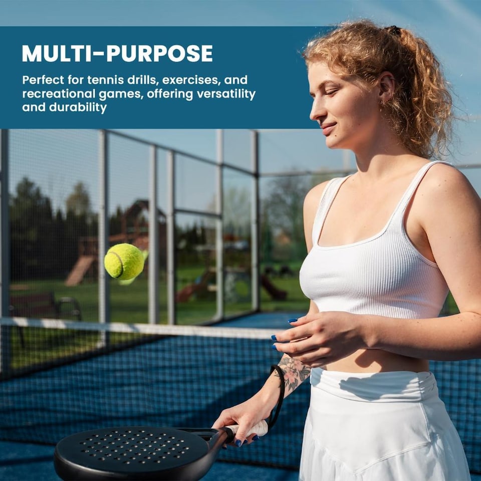 image 1 of BLUOM Pack Of 12 Tennis Balls Pack with Mesh Carry Bag for All Courts Pressureless