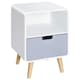 image 1 of HOMCOM Nordic Style Bedside Table End Table Nightstand With Drawer