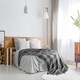 image 5 of Comfy Check Collection Recycled Cotton Throw in Charcoal (90" x 100") Grey | Grey