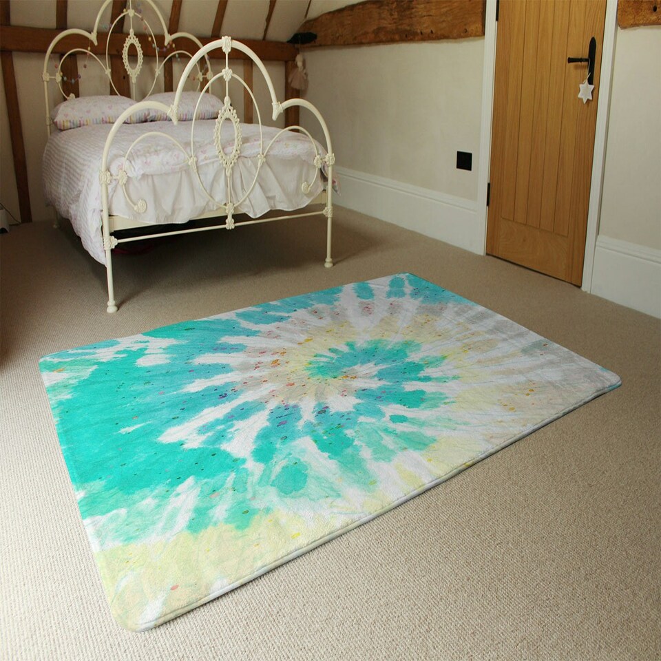 image 1 of Tie dye pattern shibori print (Rug) Blue | XL: 160x230cm