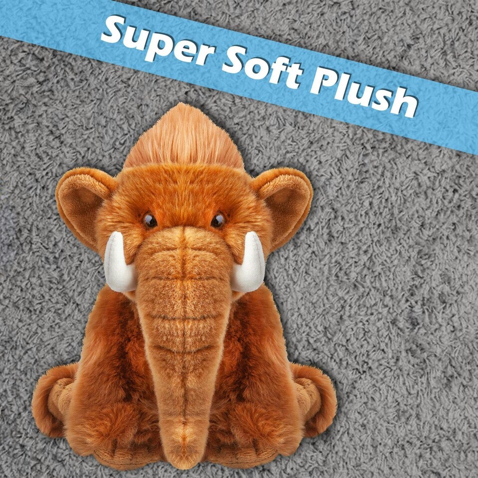 image 1 of Woolly Mammoth Soft Toy Cute Plushie Huggable Cuddly Stuffed Toy Gift 30cm Brown