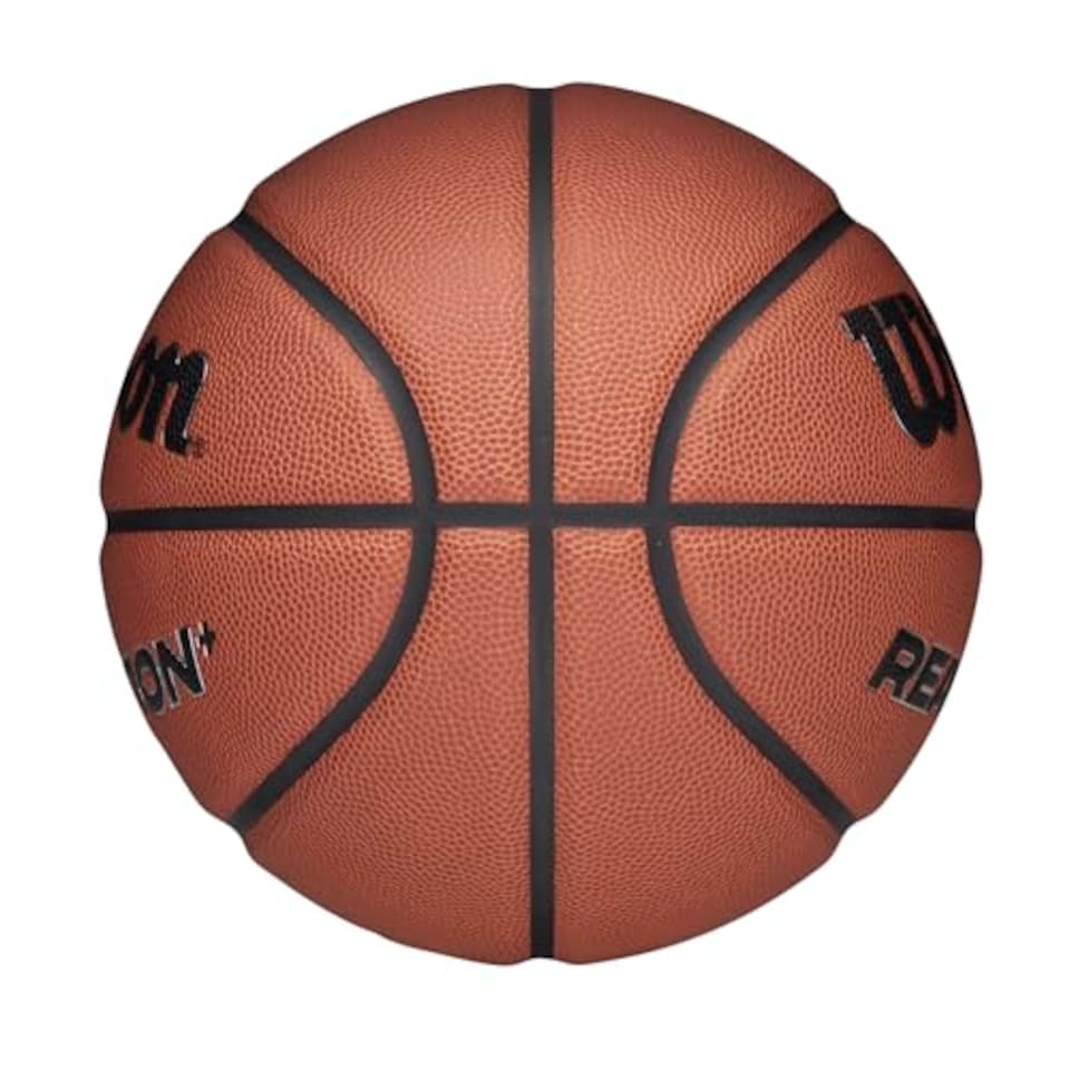 image 1 of Wilson Reaction Plus Basketball, Made From Durable Composite Materials With Deep Channel Design, Colour: Brown/Silver, Size: 7