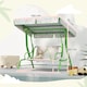 image 5 of AIYAPLAY Kids Garden Swing Chair, Swing Seat with Adjustable Canopy | Green