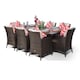 image 4 of Savannah Rectangular 8 Seater Rattan Patio Dining Set | Brown | Brown