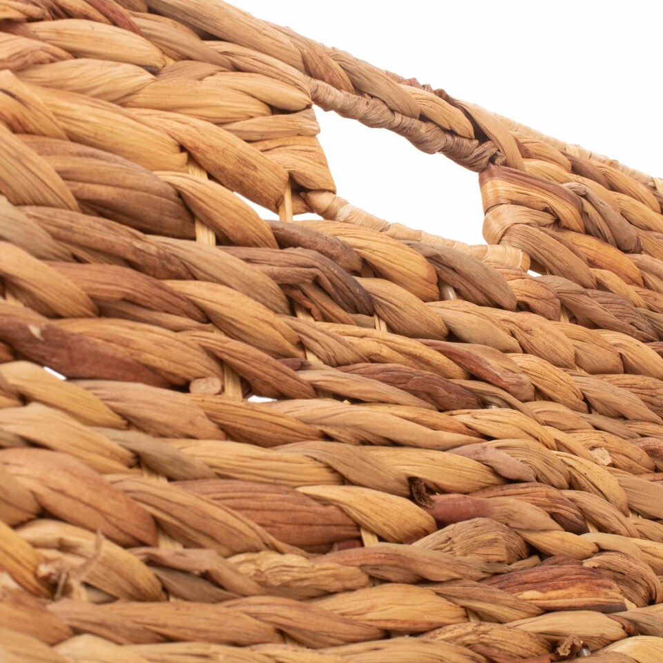 image 1 of Large Water Hyacinth Square Storage Basket | Brown | Brown | L