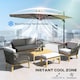 image 6 of Outsunny 3(m) Cantilever Parasol Patio Sun Umbrella w/ Base Solar Lights Grey