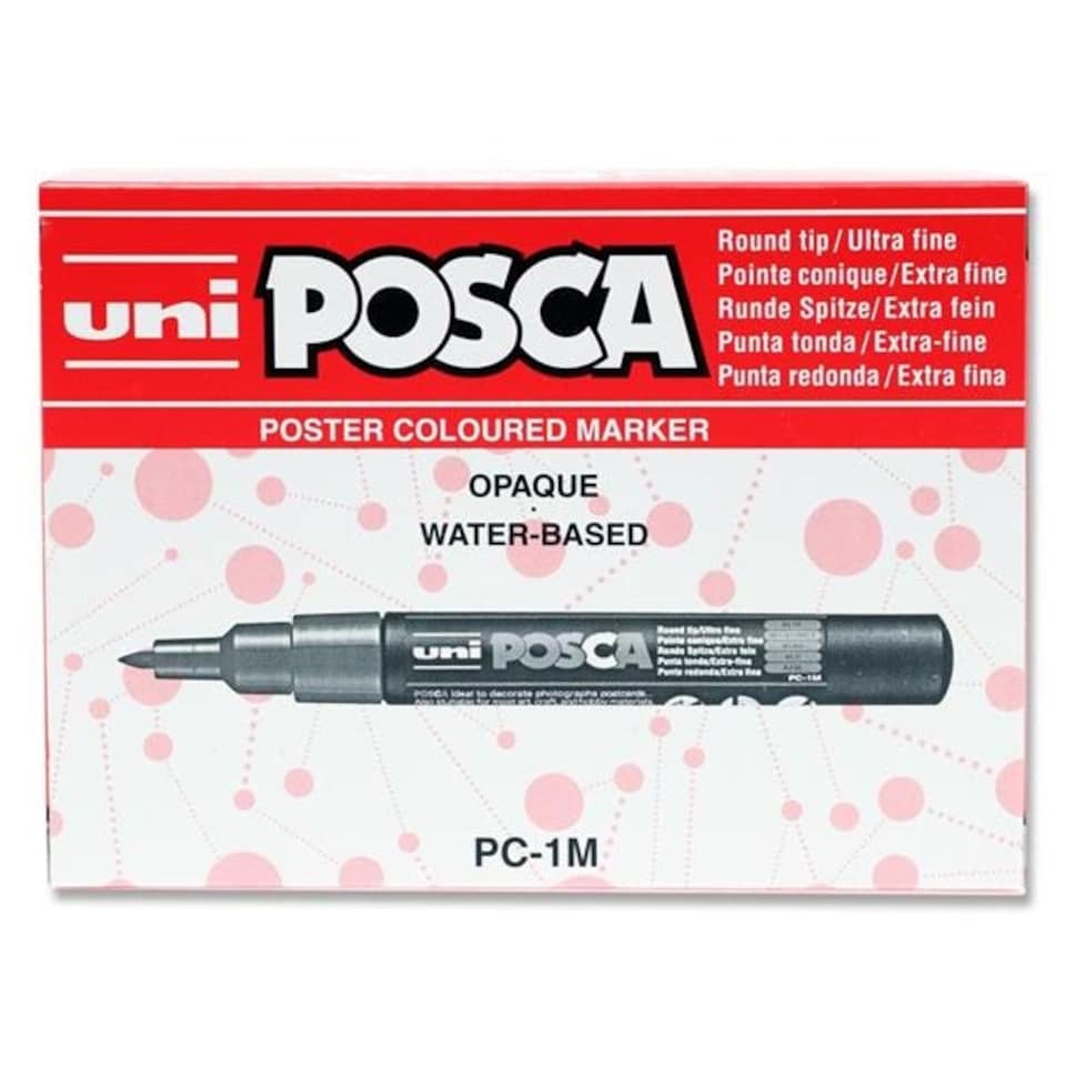 image 1 of White Uni Posca PC-1M 0.7mm Bullet Tip Permanent Marker
