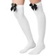 image 1 of Knee high socks with black bow