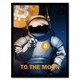 image 1 of Bitcoin Moon Crypto Astronaut Satoshi Man Black Framed Wall Art Print A4