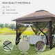 image 6 of Outsunny 3.6 x 3.6 m Pop up Gazebo with Netting and Wheeled Carry Bag, UPF50 Height Adjustable Party Tent Instant Canopy Sun Shade Shelter, Khaki