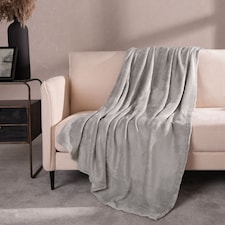 OHS Ultra Soft Flannel Fleece Throw Blanket | Grey | Slate - 150CMx200CM