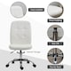 image 5 of Vinsetto Armless Office Chair, Faux Leather Desk Chair with Adjustable Height, Button Tufted, White