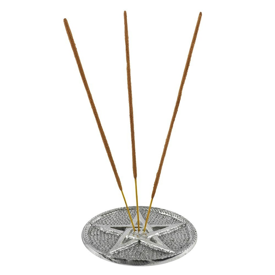 image 1 of Something Different Pentagram Incense Holder - Silver - One Size