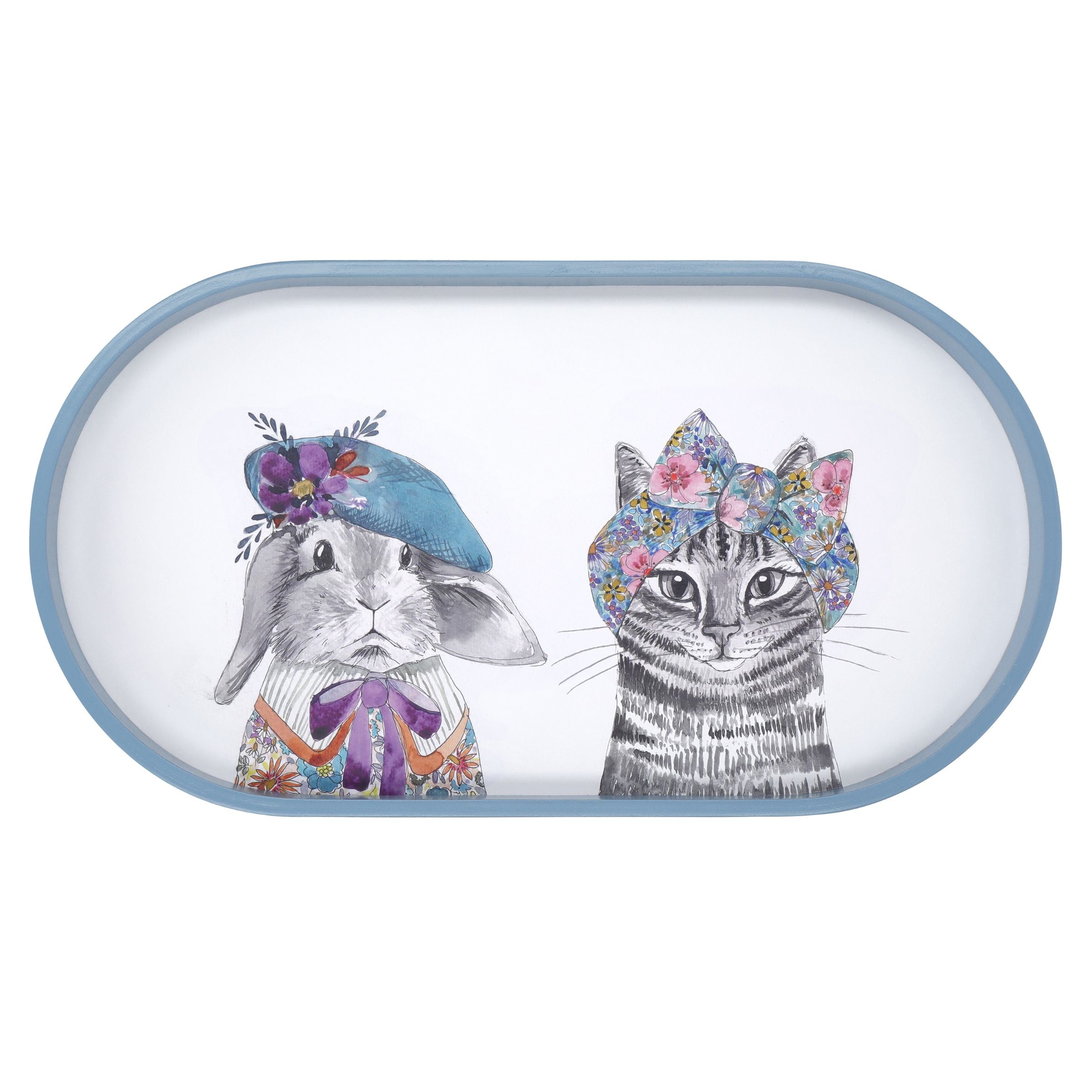 Mikasa TipperleyHill Oval Serving Tray with Animal Print